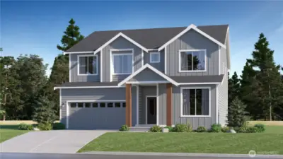 This home will be painted White with black trim with Cedar columns. all photos are for representational purposes only