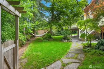Enjoy a quiet summer afternoon on your hammock reading your favorite novel.