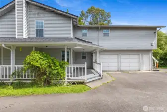 Unit A includes the two car attached garage.