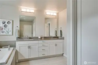 Lots of Light and Ample Cabinet Space Round Out the Vanity