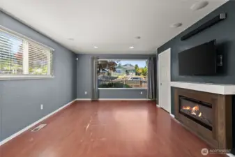 Living Rom with Electric Fireplace.