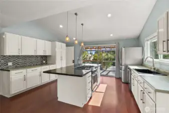Vaulted Kitchen with ample storage.