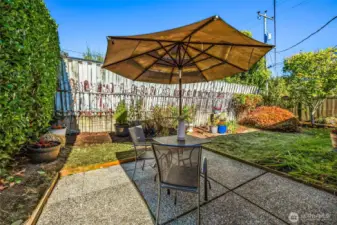 Patio has good space for a table and grill.