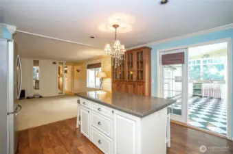 Kitchen island with extra storage and direct access to your dream entertaining area!