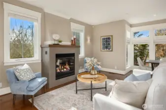 High ceilings throughout create an airy, elegant feel.