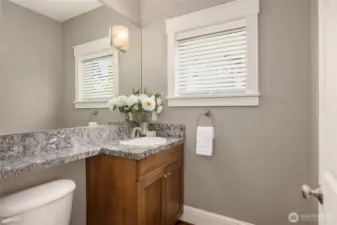 Main level half bath.