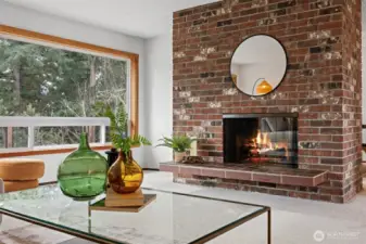 This fireplace is such a focal point in the living and dining rooms.