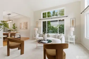 Mature landscaping surrounds this home