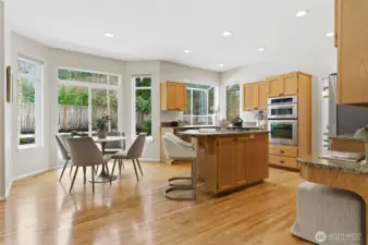 Open concept kitchen with ample natural light