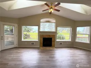 Living room with propane fireplace
