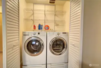 Utility closet on the lower level.  Washer and dryer stay with the home.