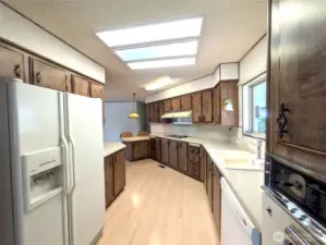Eating area at the far end.