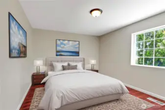 Bedroom 2  Upstairs (virtually staged)