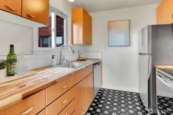 Newer stainless steel appliances.