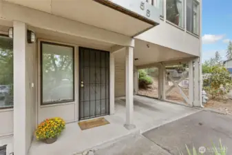 Entry adjacent to garage/carport