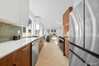 Open flowing to kitchen
