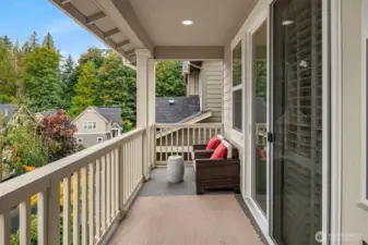 Covered front deck, perfect for taking in the fall beauty!