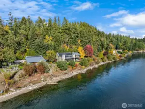 The shy-acre waterfront property has access to Blakely Harbor Park, Fort Ward, and miles of south end trails.