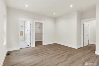 Large walk in closet in primary bedroom