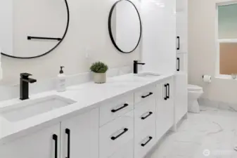 Master Suite with Dual Sink, and Spa Like Custom Shower