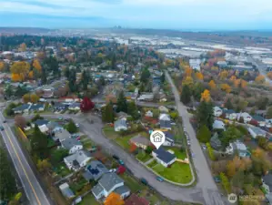 Aerial View with neighborhood