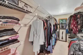 Spacious walk-in-closet in Primary bedroom with organizers