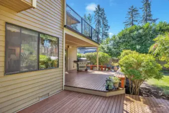 Back (tiered) deck provides plenty of space for entertaining  your guests