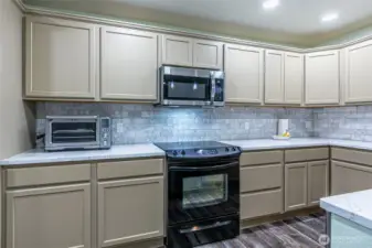 Great storage & counter space in the kitchen.