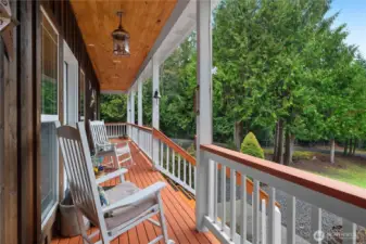 Covered front deck - sit and enjoy the view.