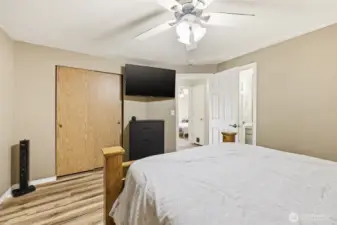 Spacious primary suite featuring a private ensuite bath, creating a comfortable retreat at the end of the day.