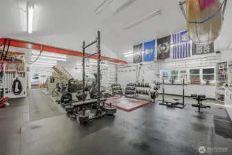 Imagine the possibilities of the shop! It even has a loft upstairs.