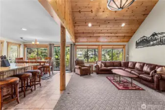 Enter into a vaulted ceiling great room & views of the River