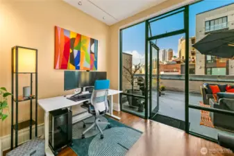 Office positioned along the stair, offering focus without separation