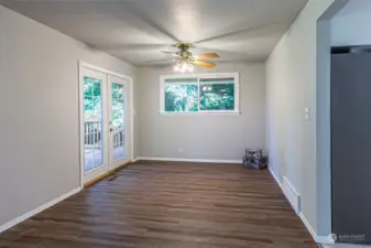 Dining Area and door to lead to back porch