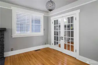 dining room behind french doors