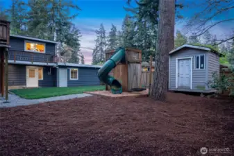 Garden shed in backyard
