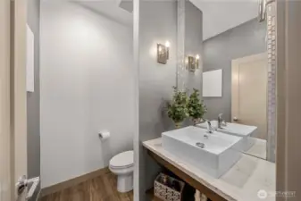 Half bathroom located on the main level is perfect for guests!