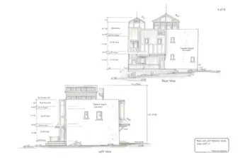 Architectural drawings (Rear and left side view).