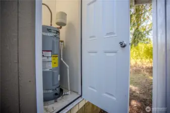 Exterior waterproof access to the water heater  for easy maintenance!