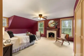 Primary Bedroom with fireplace