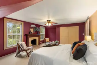 Primary Bedroom with fireplace