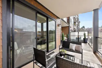 Covered deck space off the living room