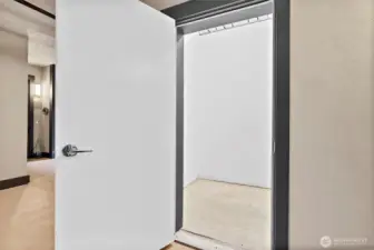 Storage unit in hallway next to unit