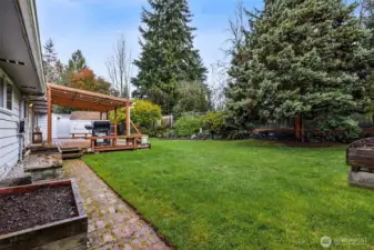 Huge backyard with covered deck