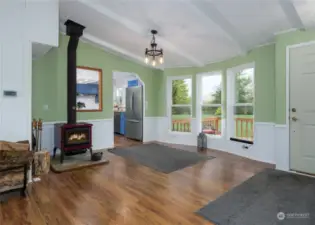 Living area facing kitchen