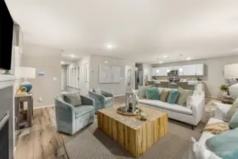 Photos are from the Finley model home in Prior community. Lot 04 layout is mirror image. Finishes, upgrades, and features will vary.