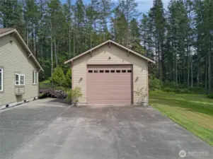 detached shop with oversized door