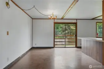Dining room with sliding doors