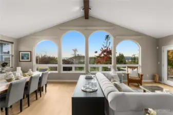 Great room. Automated blinds included