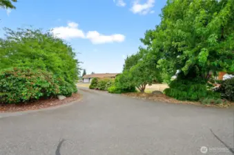 Mature landscaping provides privacy